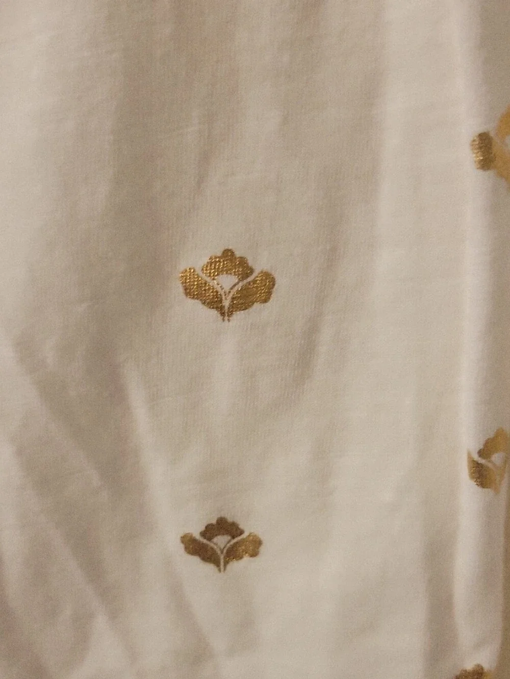 NWT Boden Cream Dress with Gold Foil Motif